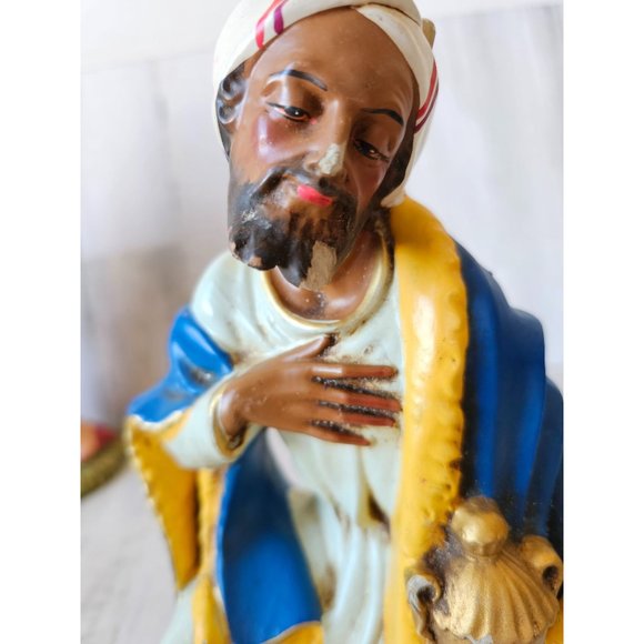 Vintage fontanini Wiseman Italy paper mache nativity myrrh incense Xmas village - Picture 2 of 9